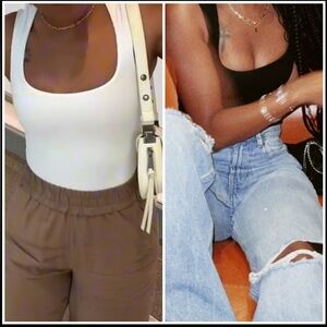 Wild Fable Set Of 2 Butter Soft Thong Bodysuit  Women’s Size XS Sleeveless Sexy